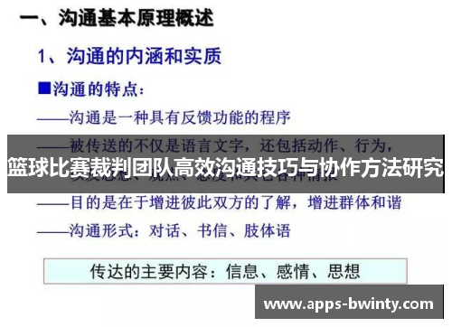 篮球比赛裁判团队高效沟通技巧与协作方法研究